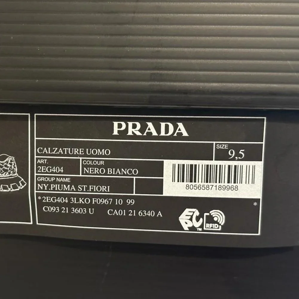 Prada Men's Cloudbust Sneakers Print Floral Black & White Size 9.5 - Picture 7 of 9